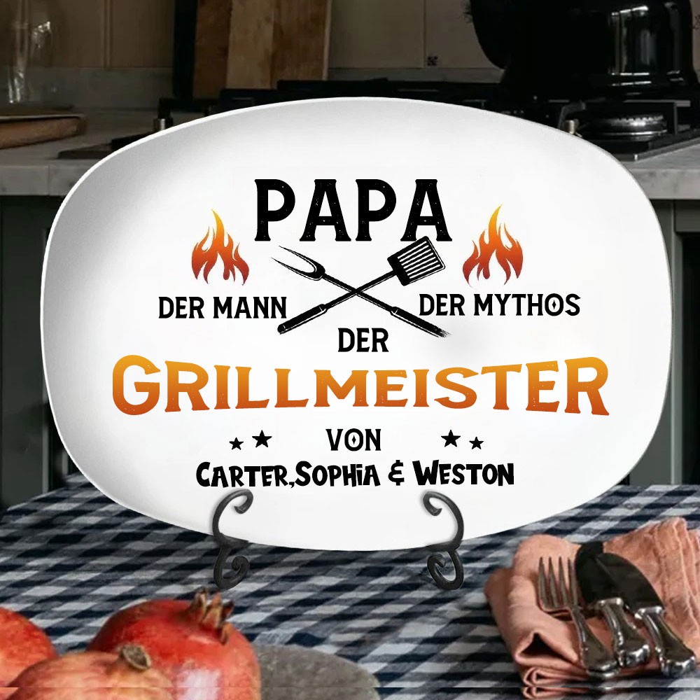 Personalisiertes Backblech für die Küche mit dem Namen des Kindes, Grillblech zum Kochen für Papa, perfektes Vatertagsgeschenk