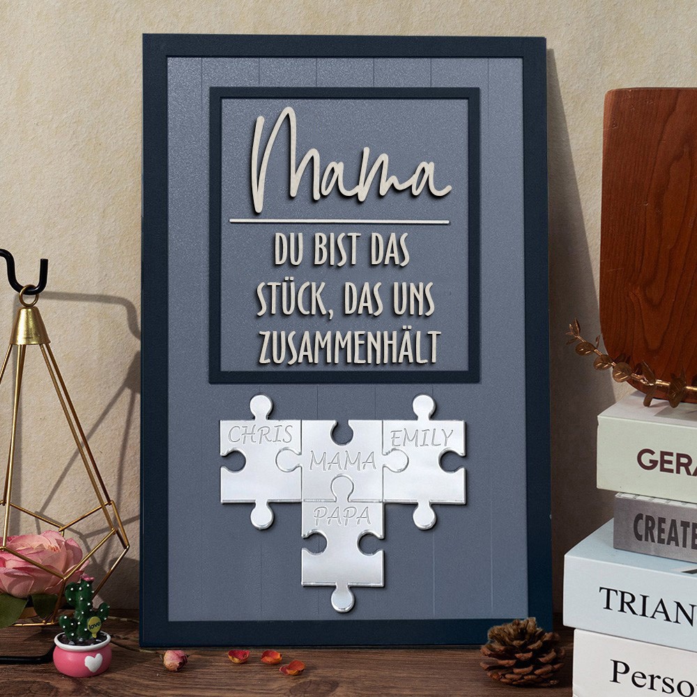 Personalisiertes Puzzleteilschild aus Acryl und Holz mit Kindernamen, einzigartiges Geburtstagsgeschenk für Mama, Oma, Muttertagsgeschenkideen, Schwangerschaftsgeschenk