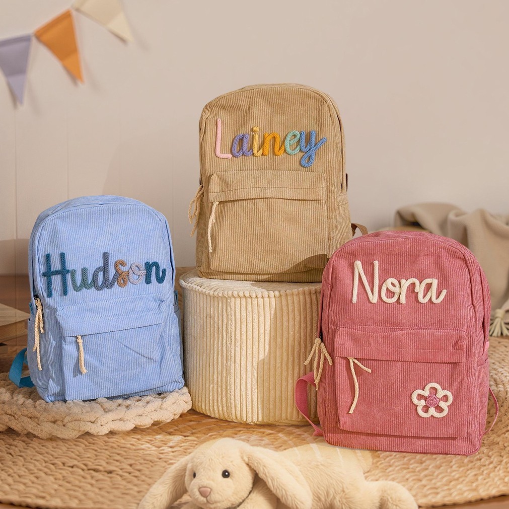 Personalisierter Kinderrucksack mit Namen, individuelle Schultasche für Kleinkinder, Geschenk zum Schulanfang für Kinder, einzigartige Geschenke für Mädchen und Jungen
