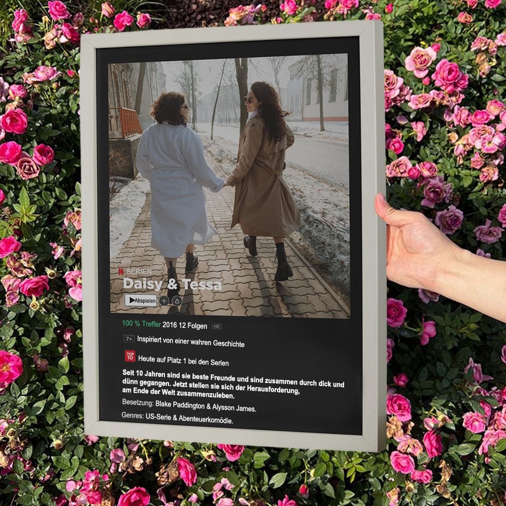 Personalisiertes Netflix-Filmposter für Paare, personalisiertes Fotoposter, anpassbare Filmpostervorlage, Wohndekor, Schlafzimmer-Wandkunst-Dekor, Valentinstagsgeschenk