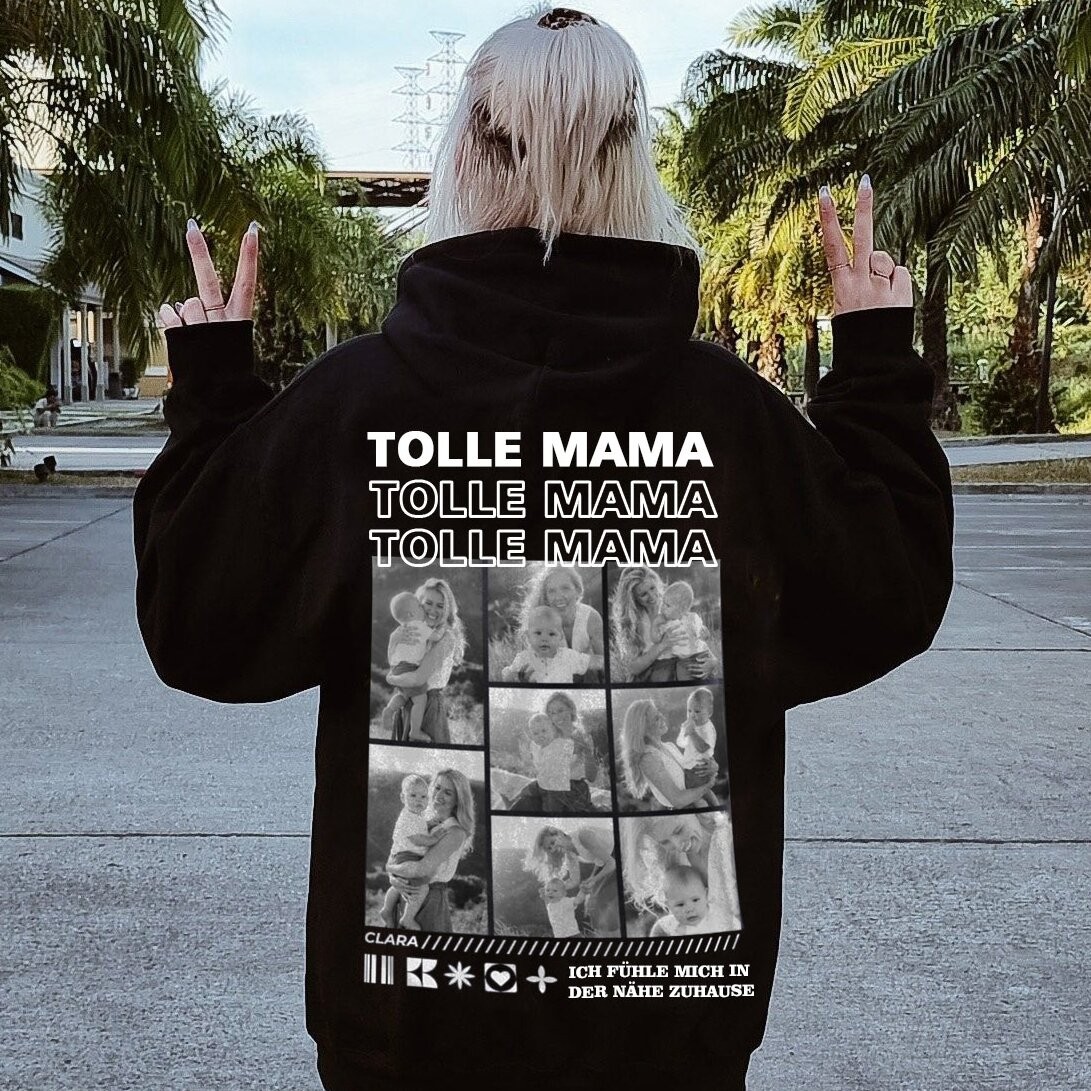 Personalisiertes Tolles Mama Foto Sweatshirt mit Namen, Einzigartiges Familiengeschenk für Mama, Muttertagsgeschenk für neue Mama