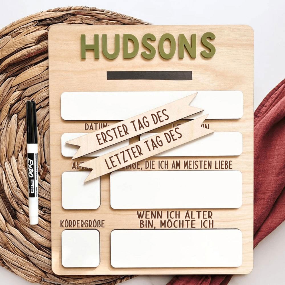 Benutzerdefinierte handgefertigte Holz wiederverwendbare zurück zur Schule Zeichen einzigartige Andenken Geschenkideen für Kinder