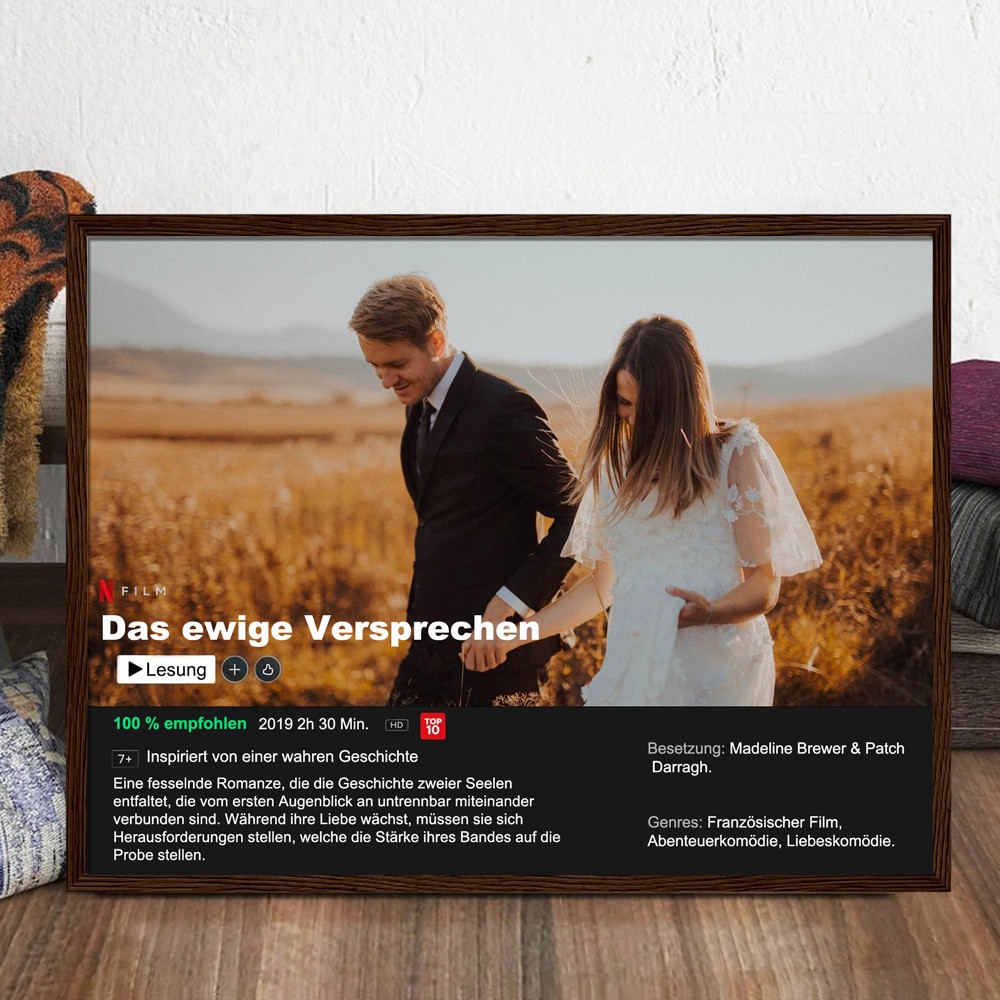 Personalisiertes Netflix-Filmposter für Paare, personalisiertes Paarposter, anpassbarer Filmposterrahmen, Valentinstagsgeschenk, Jahrestagsgeschenk für Sie