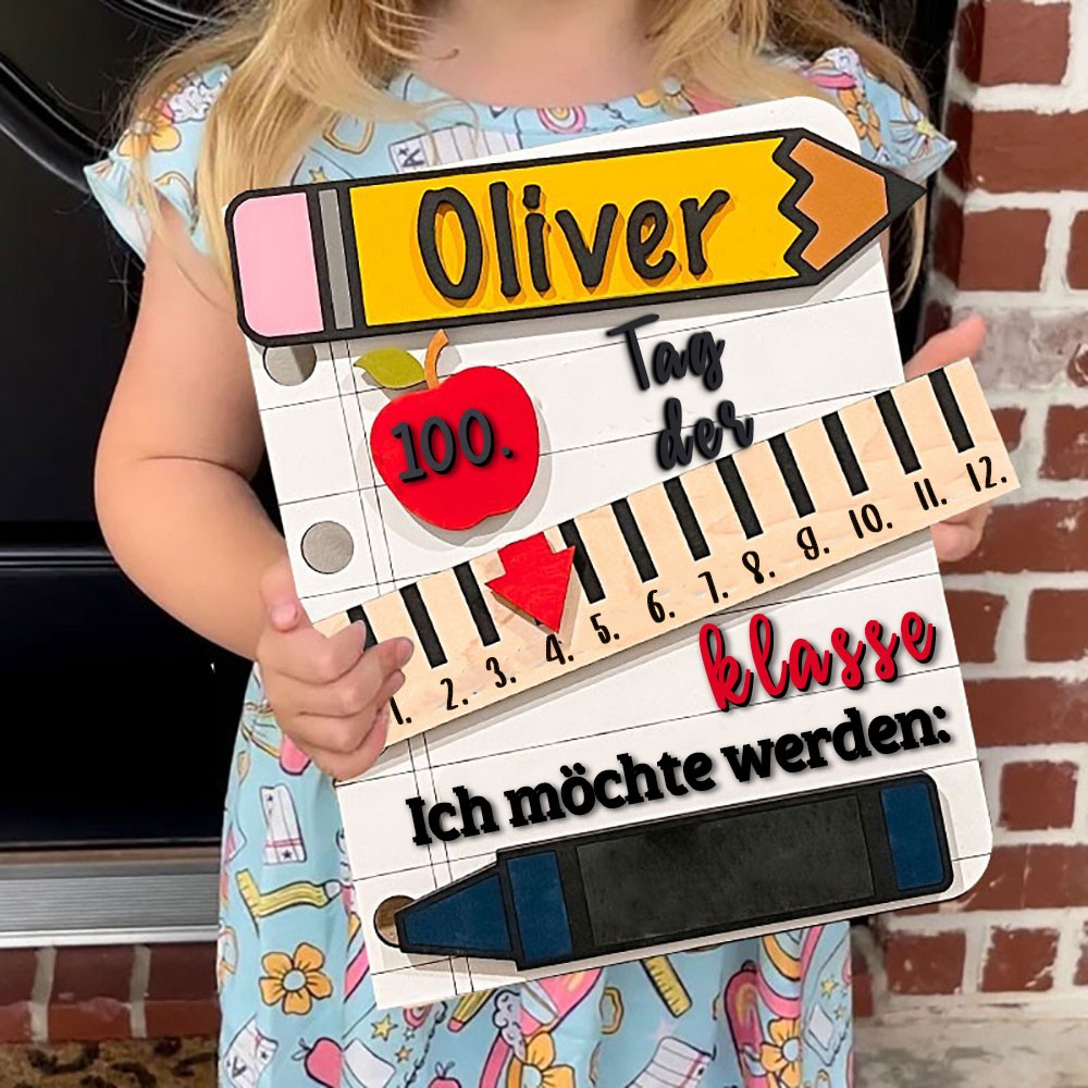 Individuelles Schild zum ersten/100./letzten Tag mit Handschrift, leere Kreidetafel, Foto-Requisite, austauschbare Geschenke zum Schulanfang für Kinder