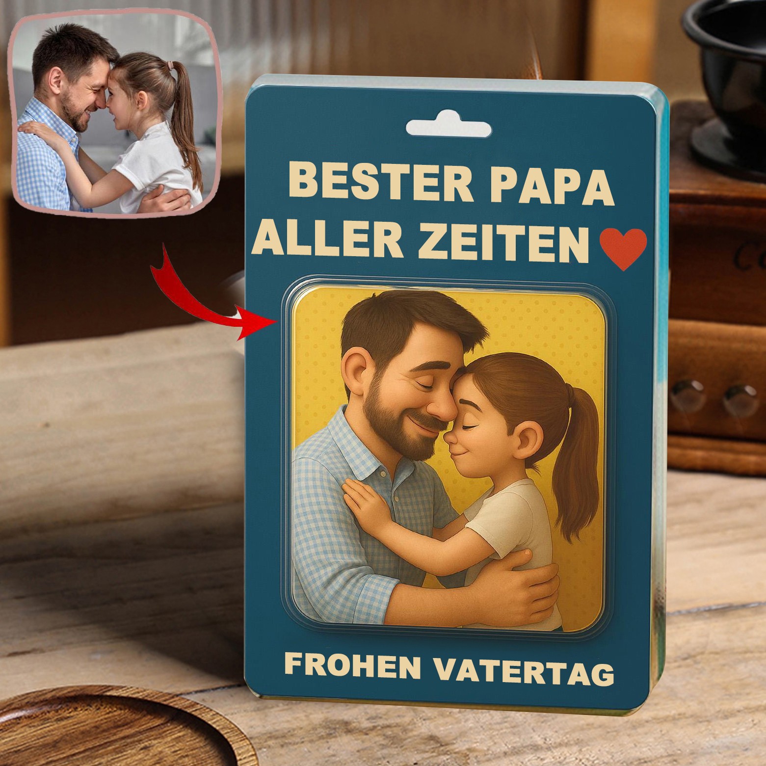 Das beste Papa-Brett mit personalisiertem Foto, Activity-Figur für Papa und Kind, Acrylbaustein, einzigartiges Geschenk für Papa, Geschenk zum Vatertag