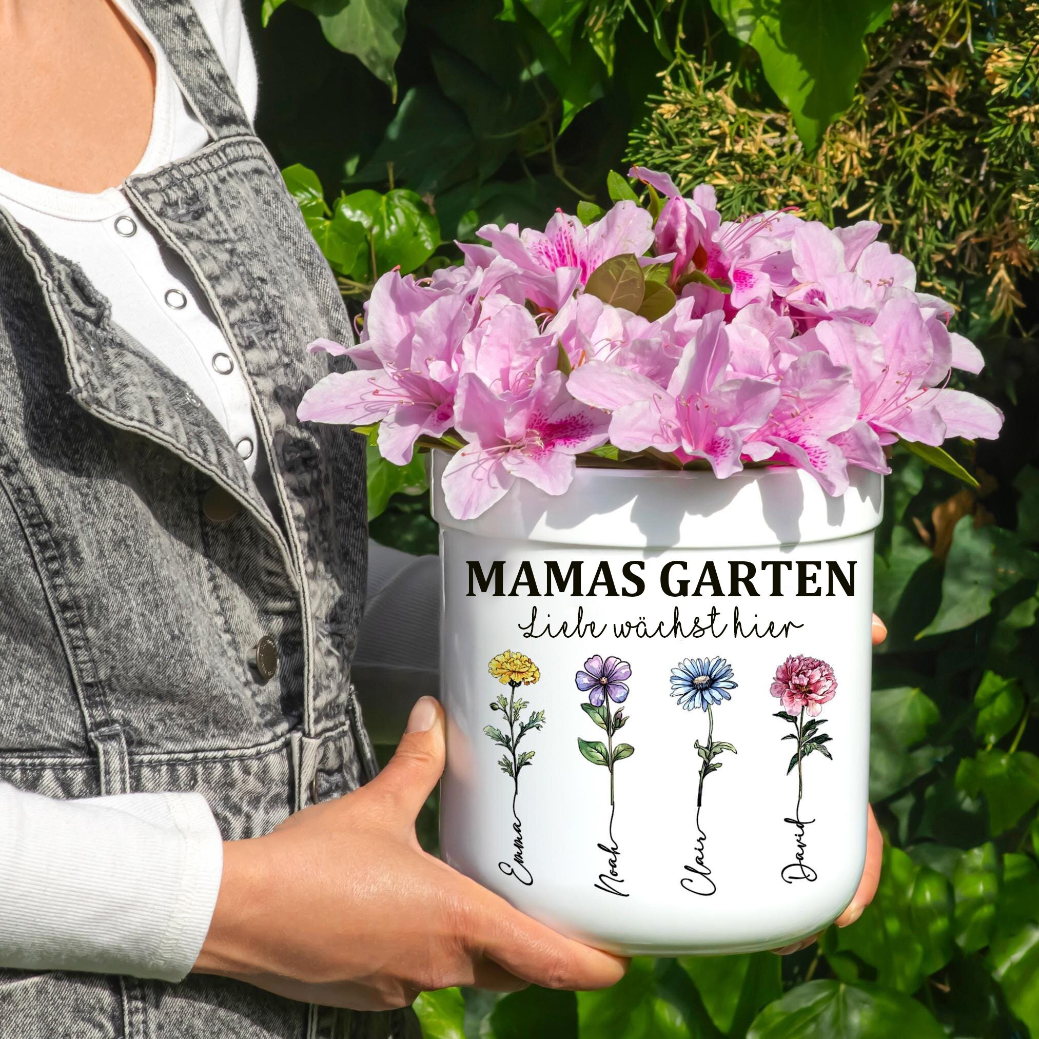 Muttertagsgeschenke für Mama, Omas Garten personalisierter Blumentopf, Geburtsmonat Blumentopf, Omas Garten, Geschenk für Mama, Blumentopf
