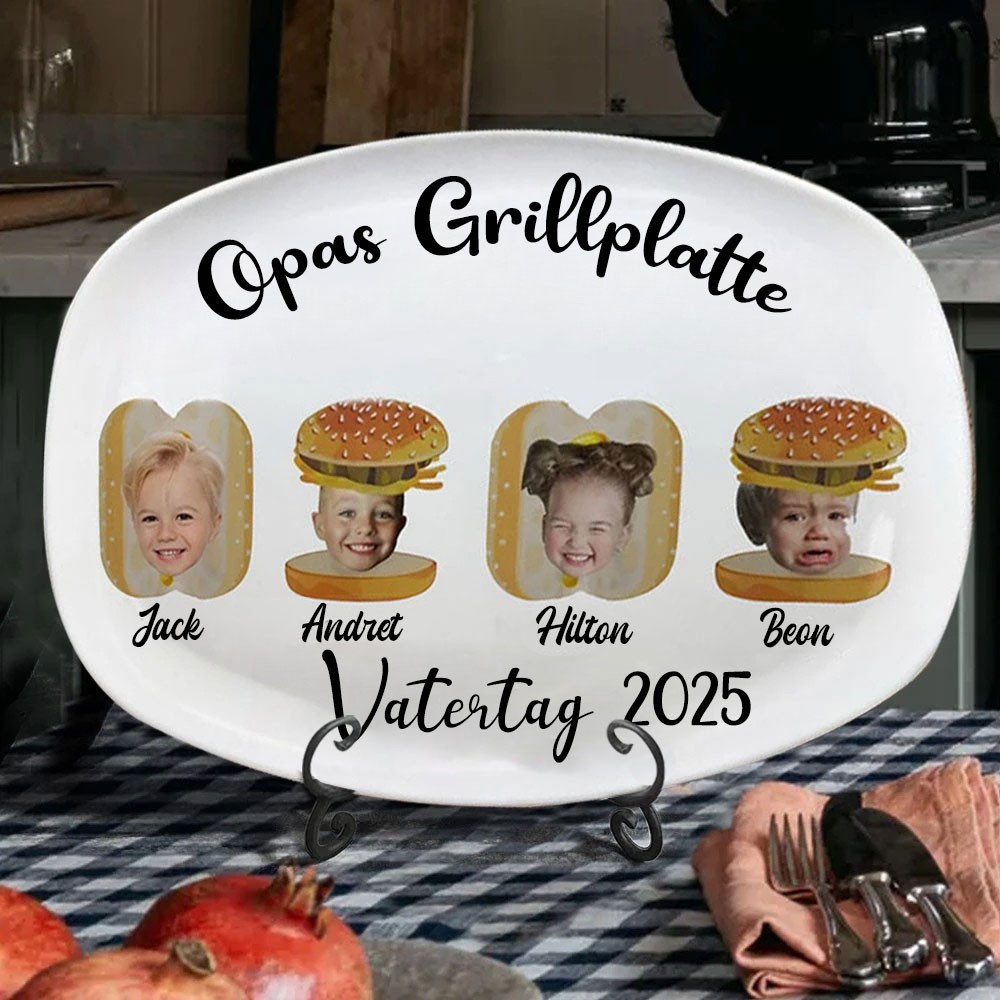 Personalisiertes Backblech mit Foto von Opa und Namen, einzigartiges Küchengeschenk für Papa, perfekte Geschenkidee zum Vatertag