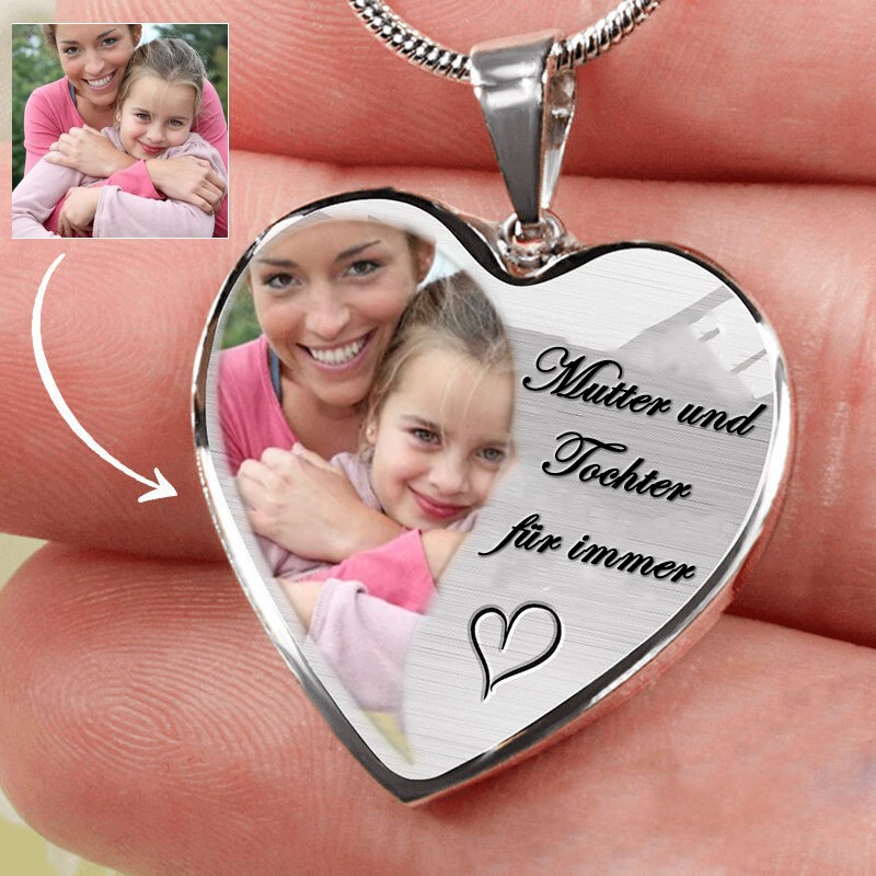 Personalisierte herzförmige Erinnerungsfoto-Halskette, einzigartiges Familienandenken, Geschenk für ihren Geburtstag, Geschenkideen für Mama
