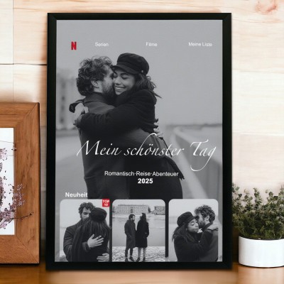 Individuelles Filmposter mit Foto – Personalisierte Wandkunst für Schlafzimmer & Zuhause – Perfektes Valentinstagsgeschenk für Paare