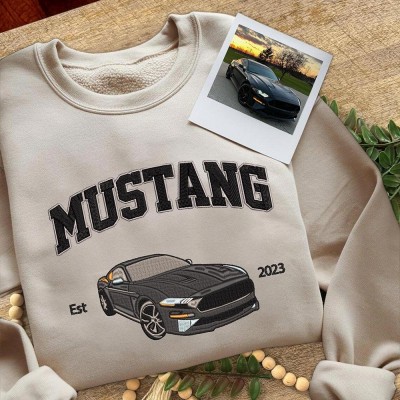 Personalisiertes, besticktes Auto-Sweatshirt für Herren – Einzigartige Geschenke für Freund oder Ehemann – Weihnachtsgeschenk für Autoliebhaber