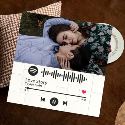 Benutzerdefinierter Spotify-Code, Foto-Baustein-Puzzle für Paare, Jubiläumsgeschenke, Valentinstagsgeschenk für die Freundin