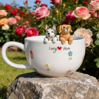 Personalisierte Tasse mit Haustierfigur – Erinnerungsgeschenke für Tierliebhaber – Einzigartige Geschenke für Hundebesitzer