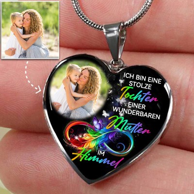 Personalisierte herzförmige Erinnerungsfoto-Halskette, einzigartiges Andenken, Geburtstagsgeschenk für Mama, Oma, Familie, Geschenkideen