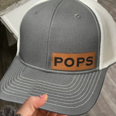 Personalisierte Leder Patch Hut Papa Leder Patch Hut, Opa, Pawpaw, Pops, Papa Trucker Hut, Vatertag