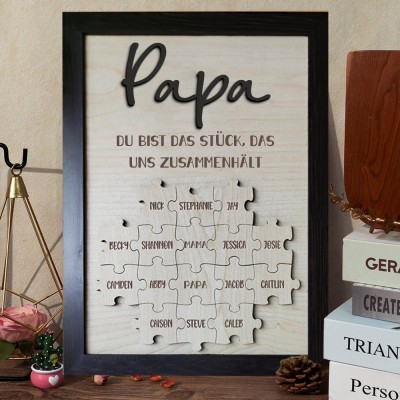 Vatertagsgeschenk Puzzle, Vatertags-Holzschild, Papa-Puzzle-Schild, Geschenke für Papa, personalisiertes Geschenk, individuelles Puzzle-Schild, Geschenk für Opa