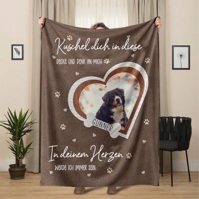 Personalisierte Hunde-Gedenkdecke mit Foto und Namen – Geschenk für Hundeliebhaber – Erinnerungsgeschenk für Hundebesitzer
