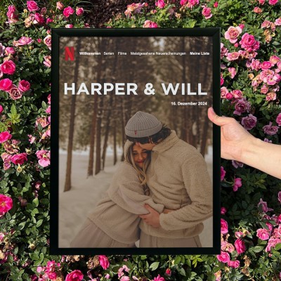 Anpassbares Netflix-Poster & personalisierte Wandkunst mit Bild im Inneren. Einzigartiges Namensgeschenk für Paare. Valentinstagsgeschenk. Jahrestagsgeschenk.