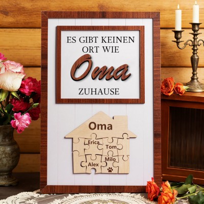 Mama, du bist das Puzzleteil, das uns zusammenhält – personalisiertes Namensschild mit Puzzleteil und Kindernamen – Geschenkidee zum Muttertag