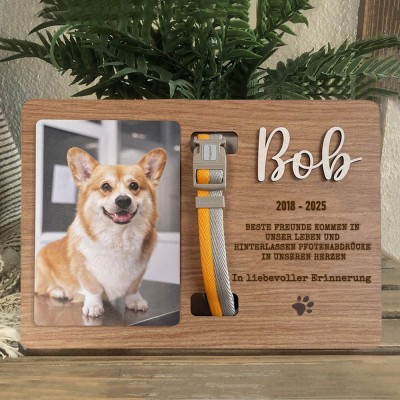 Individuell gestaltetes Gedenkhalsband mit Schild – Erinnerungsgeschenk für Tierliebhaber zum Abschied vom Hund
