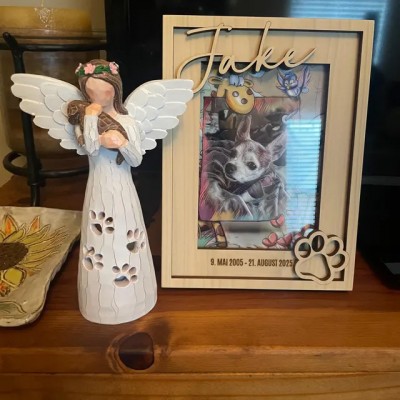 Personalisierter Erinnerungs-Fotorahmen aus Holz mit Namensgravur – ein bleibendes Geschenk für Tierliebhaber