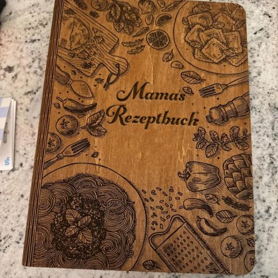 Rezeptbuch aus Holz – Individuell gestaltbarer Kochbuchordner – Personalisierte Geschenke für Mama – Weihnachtsgeschenk