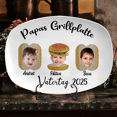 Personalisierter Kunstdruck Foto Papa Backblech mit dem Namen des Kindes einzigartiges Familiengeschenk für Papa Vatertagsgeschenk