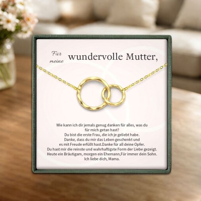Geschenk vom Sohn für Mama – Hochzeitskette, Erinnerungsstück für die Mutter des Bräutigams mit Geschenkbox