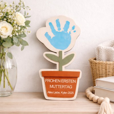 Erstes Muttertags-DIY-Handabdruckschild – Einzigartiges Geschenk für Mama – Muttertagsgeschenke