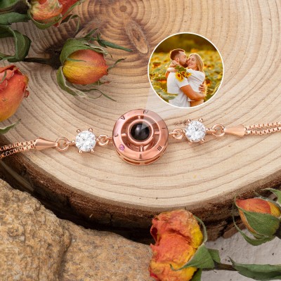 Personalisiertes Armband mit Fotoprojektion und römischen Ziffern, einzigartiges Liebesgeschenk zum Geburtstag für den Seelenverwandten