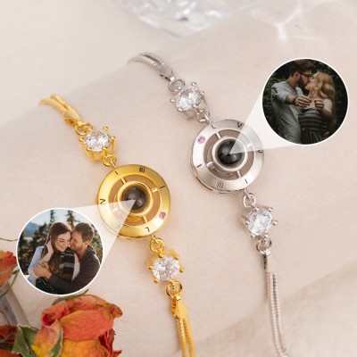 Personalisiertes Fotoprojektionsarmband mit Bild im Inneren - Geschenkideen zum Valentinstag für Sie