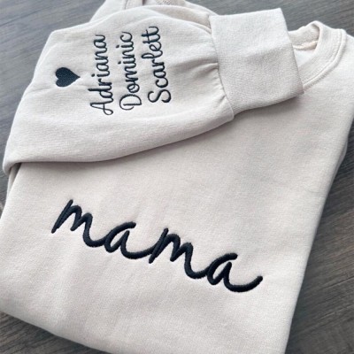 Personalisierter bestickter Mama-Sweatshirt-Hoodie Perfekte Geschenkideen zum Muttertag