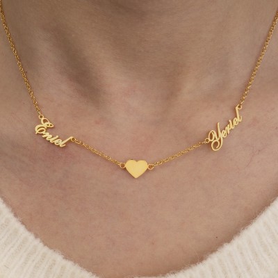 Personalisierte 1-6 Namen Halskette mit Herz Charm Familie Geschenkideen Geburtstagsgeschenk für Sie
