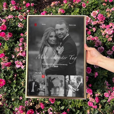 Individuelles Filmposter mit Foto – Personalisierte Wandkunst für Schlafzimmer & Zuhause – Perfektes Valentinstagsgeschenk für Paare