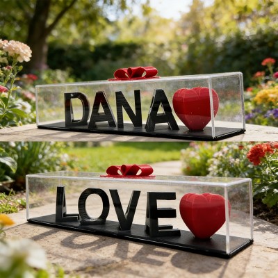 Personalisiertes 3D-gedrucktes Ambigramm-Namensschild für Paare – Lustiges Geschenk für Verliebte – Einzigartige Geschenkidee zum Valentinstag