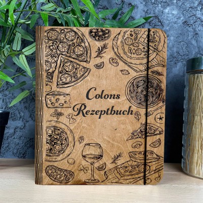 Personalisiertes Rezeptbuch aus Holz, leerer Ordner, einzigartige Geschenkideen für Mama, Weihnachtsgeschenkideen