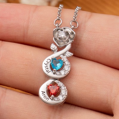 Personalisierte Namenskette mit Geburtssteinen – Familiengeschenk für Mama, Oma, Geschenkideen für frischgebackene Mütter