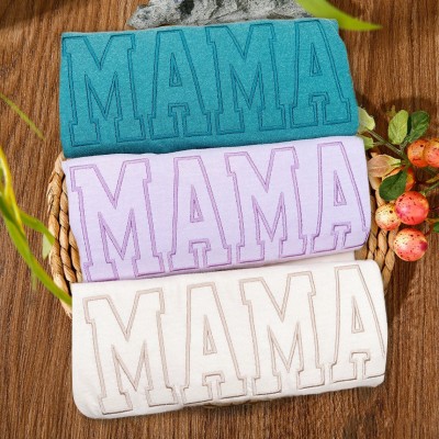 Personalisiertes, besticktes Sweatshirt mit Kapuze für Mama oder Oma mit den Namen der Kinder – Weihnachtsgeschenkidee