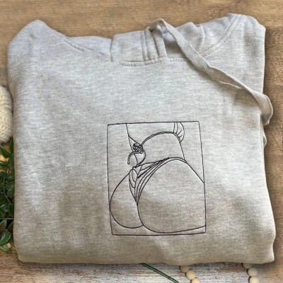 Personalisiertes Sweatshirt mit gesticktem Porträtumriss nach Foto – Valentinstagsgeschenk für den Freund oder Ehemann, Jubiläumsgeschenk für ihn