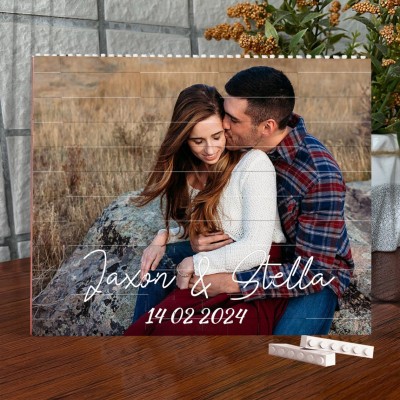 Personalisiertes Foto-Baustein-Puzzle, Puzzle, Andenken-Geschenk für Paare, Valentinstagsgeschenke für Freund und Ehemann