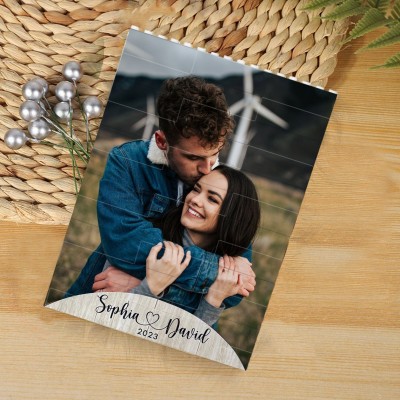 Personalisiertes Foto-Baustein-Puzzle, einzigartige Valentinstagsgeschenke für Paare, Jubiläumsgeschenke für die Ehefrau