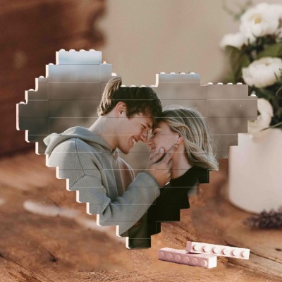 Personalisiertes Foto-Baustein-Puzzle in Herzform für Paare, Liebesgeschenke für Seelenverwandte, Geschenkideen zum Valentinstag