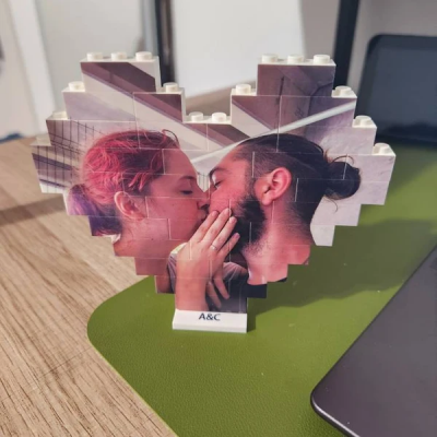 Personalisiertes Herz-Fotoblock-Puzzle, Baustein, Jubiläumsgeschenke für Sie und Ihn, Valentinstagsgeschenk für Paare