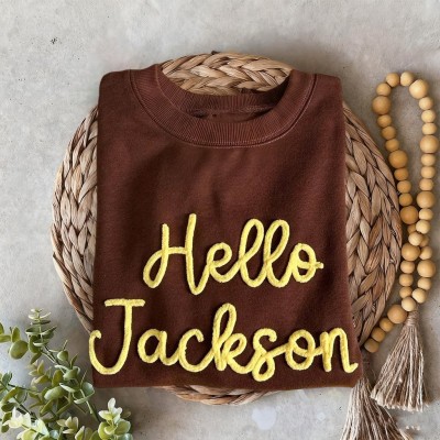 Maßgeschneidertes, besticktes Sportteam-Sweatshirt mit flauschigem Game Day-Buchstaben – Einzigartiges Geschenk für den Spieltag