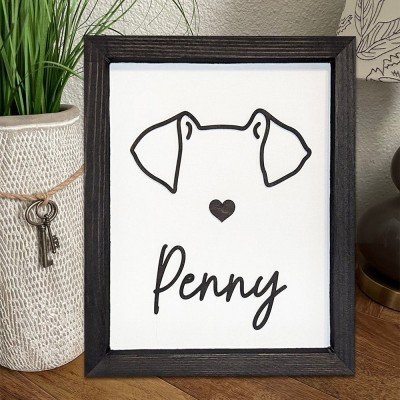 Individuell gestalteter Gedenkrahmen mit Hundeohrkontur – Einzigartiges Geschenk für Hundeliebhaber zu Weihnachten