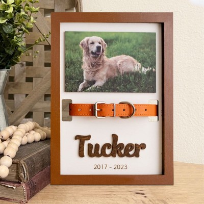 Personalisiertes Haustier-Gedenkhalsband mit Fotorahmen – Erinnerungsgeschenk für Tierliebhaber zum Abschied von einem verstorbenen Haustier