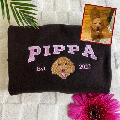 Personalisiertes Sweatshirt mit besticktem Tiergesicht, Kapuzenpullover, Geschenk für Tierliebhaber, Erinnerungsgeschenk