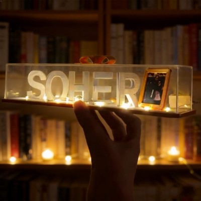 Personalisierte 3D-gedruckte Namensschilder mit optischer Täuschung für Paare – Geschenkideen zum Jahrestag und Valentinstag.