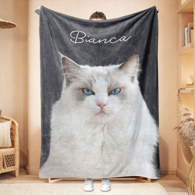 Personalisierte Haustierfotodecke mit Namen – Erinnerungsgeschenk für Hundebesitzer und Tierliebhaber – Weihnachtsgeschenk