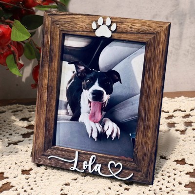 Personalisierter Bilderrahmen mit Namen als Erinnerungsgeschenk für Hundebesitzer