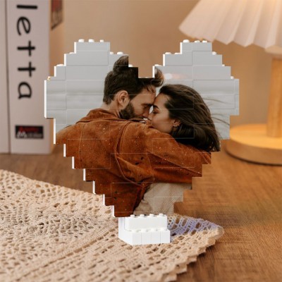 Personalisiertes Fotopuzzle in Herzform aus Bausteinen für Paare, einzigartige Geschenke zum Valentinstag für Sie und Ihn, Jahrestagsgeschenk